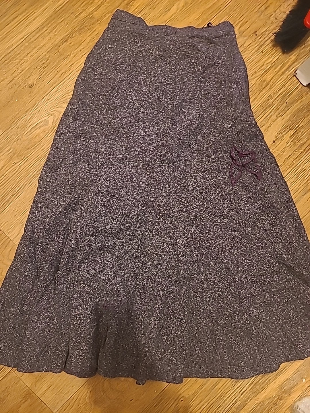 Ladies Patricia Dawson Size Small Purple Fleck Elasticated Long Skirt