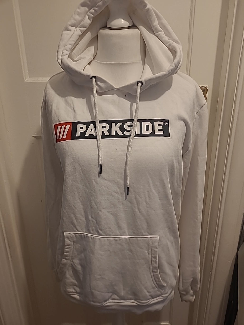 Mens Parkside Size Large White Hooded Jumper