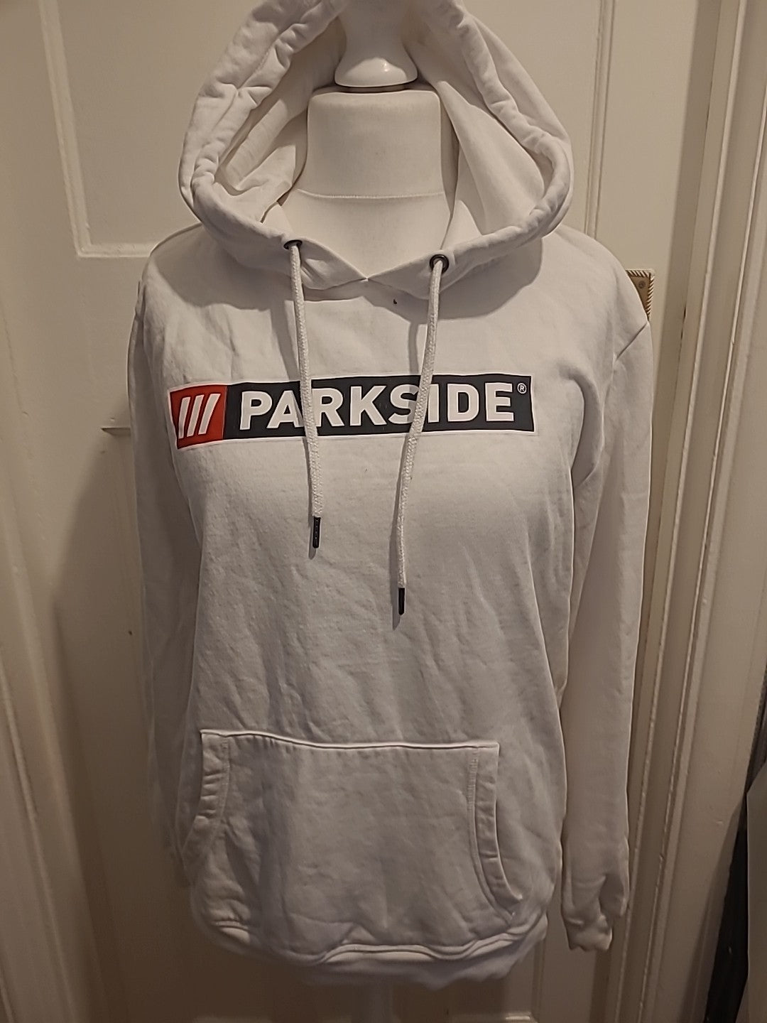 Mens Parkside Size Large White Hooded Jumper