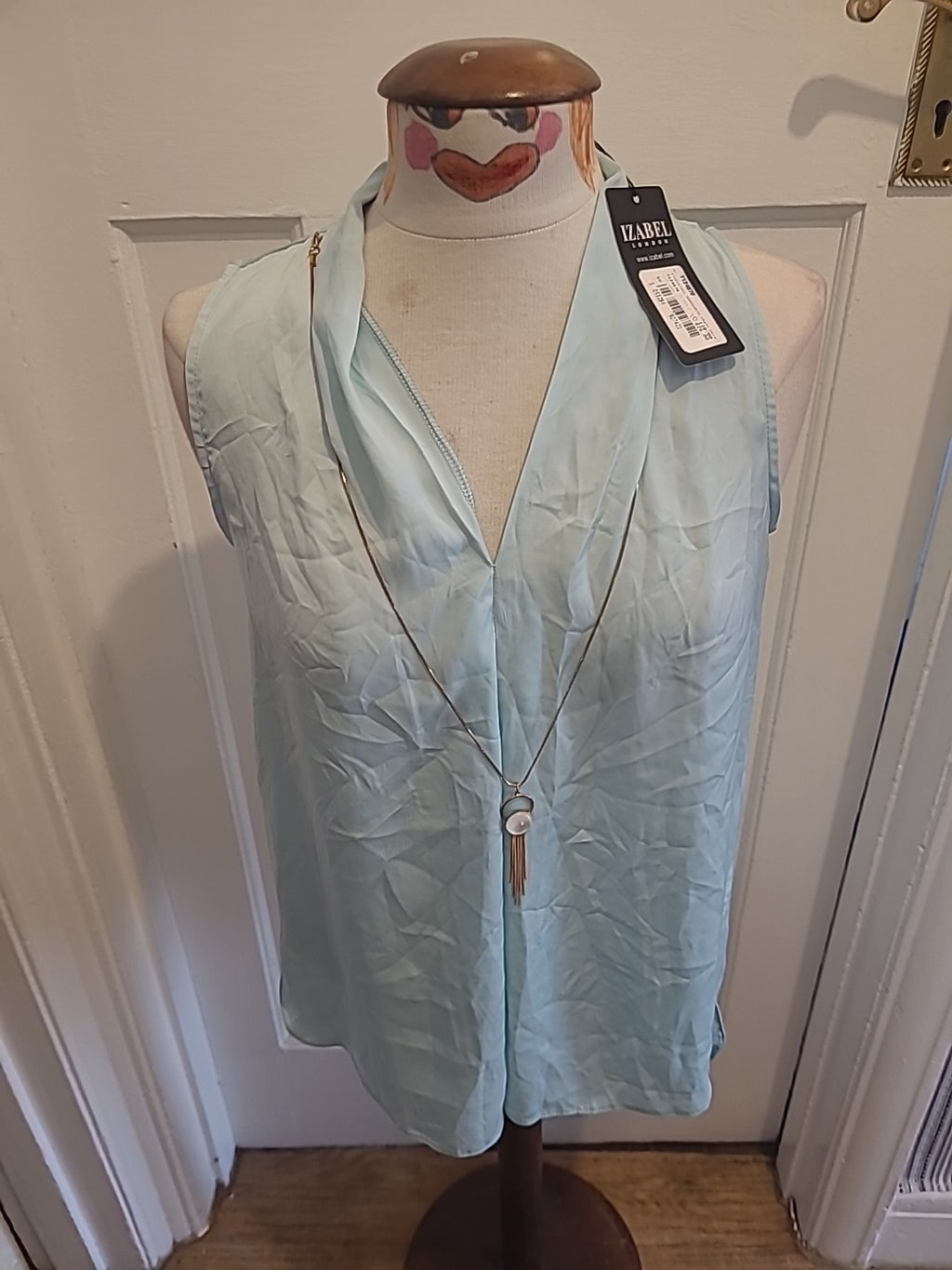 Ladies Izabel London Size 10 Mint Sleeveless Tshirt
