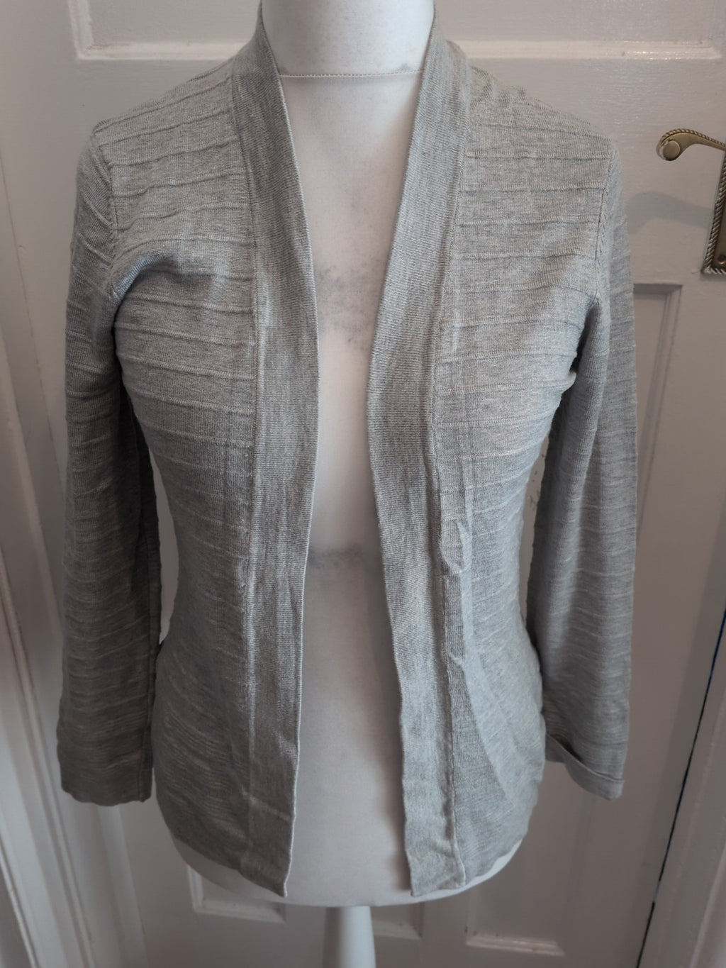 Cc Petite Small Grey Open Cardigan Blouse