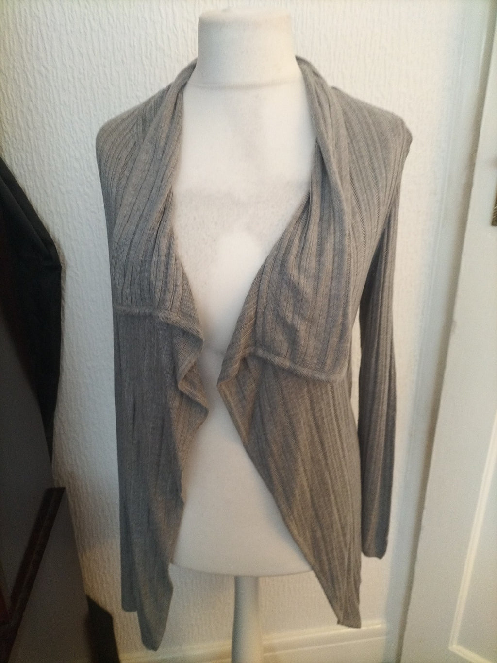 Ladies Per Una Size 10 Silver Grey Long Sleeved Cardigan