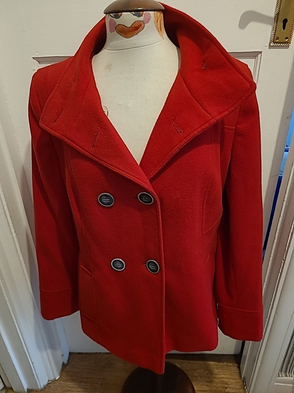 Ladies Debenhams Size 16 Red Lined Coat
