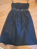 Ladies Zero Size Euro 36 Black Strapless Sleeveless Boned Dress