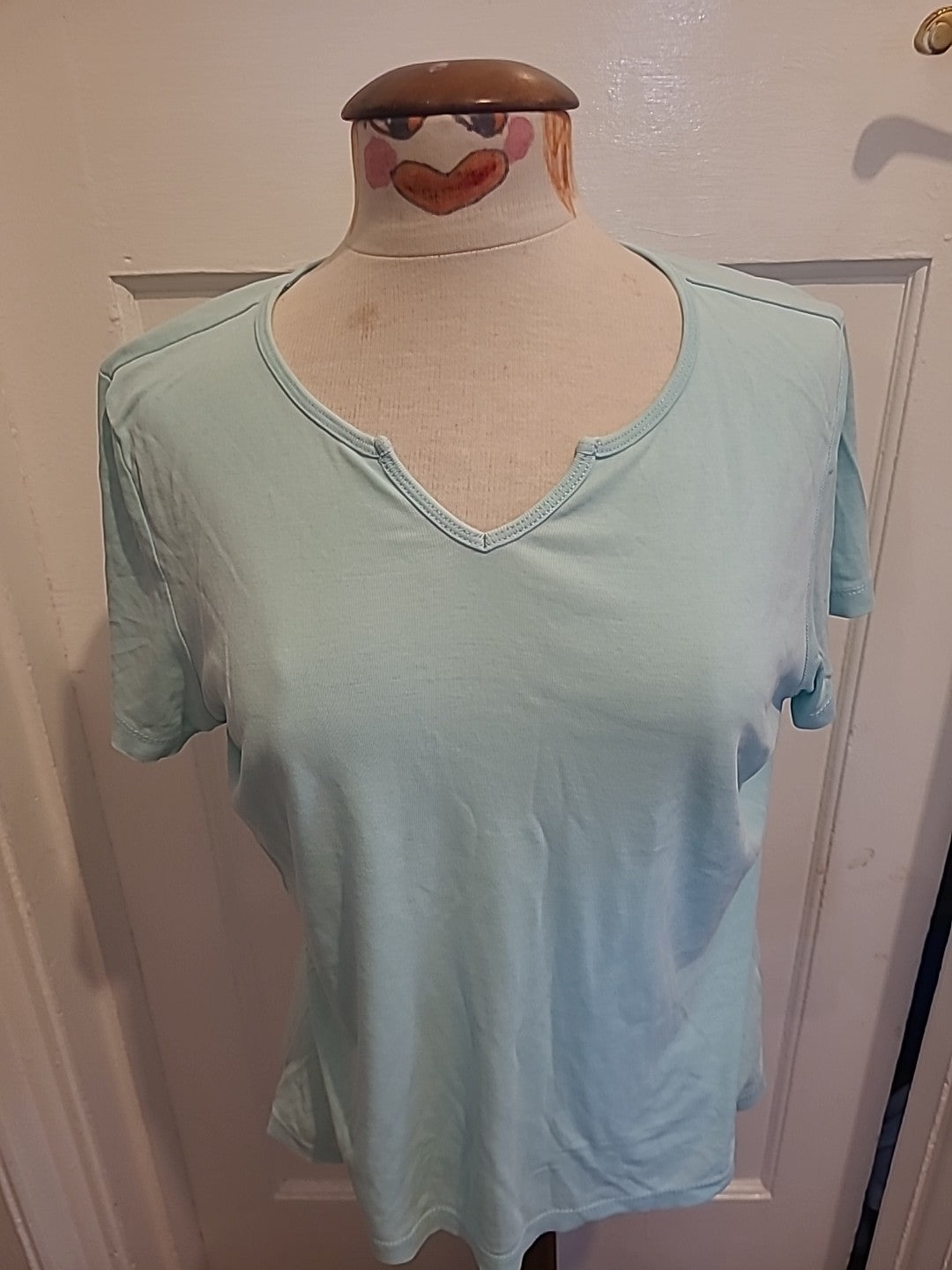 Ladies BM Size Medium Sea Blue Short Sleeved Tshirt