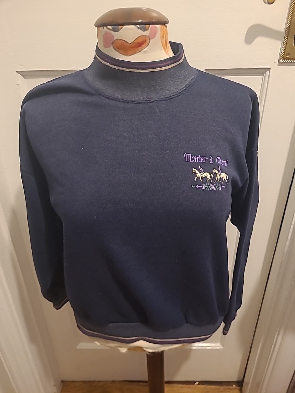Mens Monter À Cheval One Size Navy Pullover Jumper