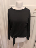 Peacocks 12 Black Long Sleeve Front Tie Top