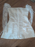 Shein Medium White Patterned Lace Sleeve Top