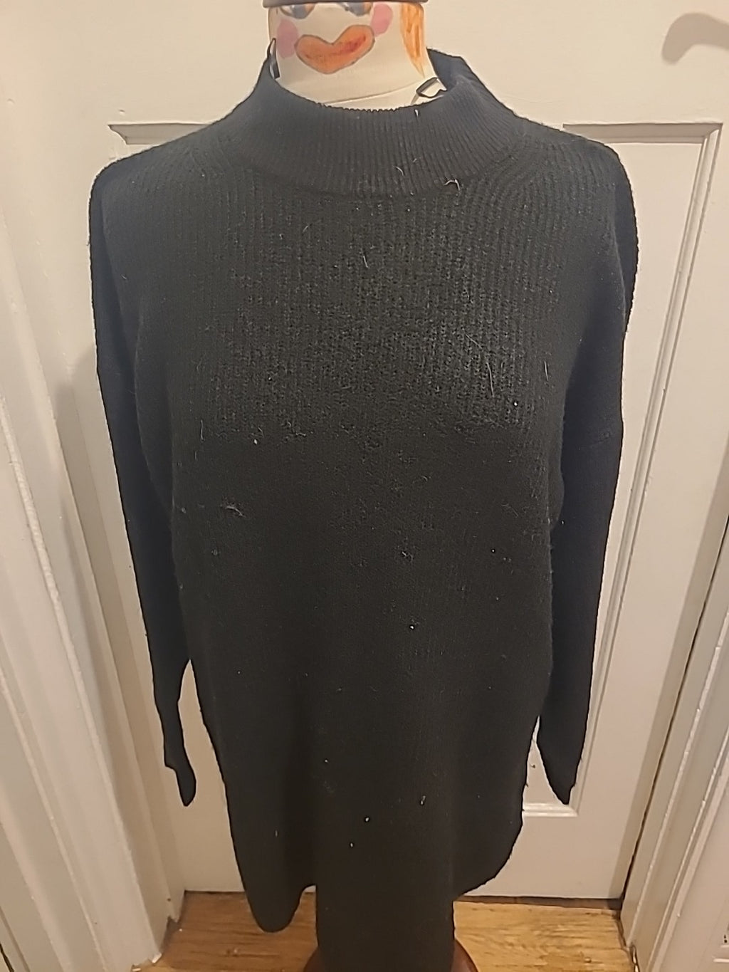 Ladies H&M Size Small Black Long Sleeved Ribbed Jumper