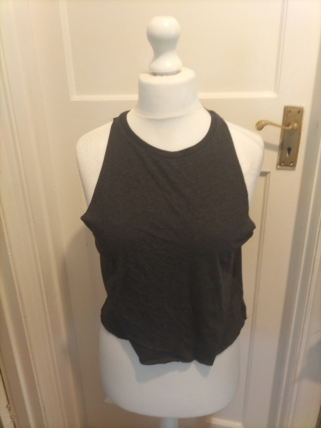 Ladies Divided Size Small Grey Sleeveless Racer Top