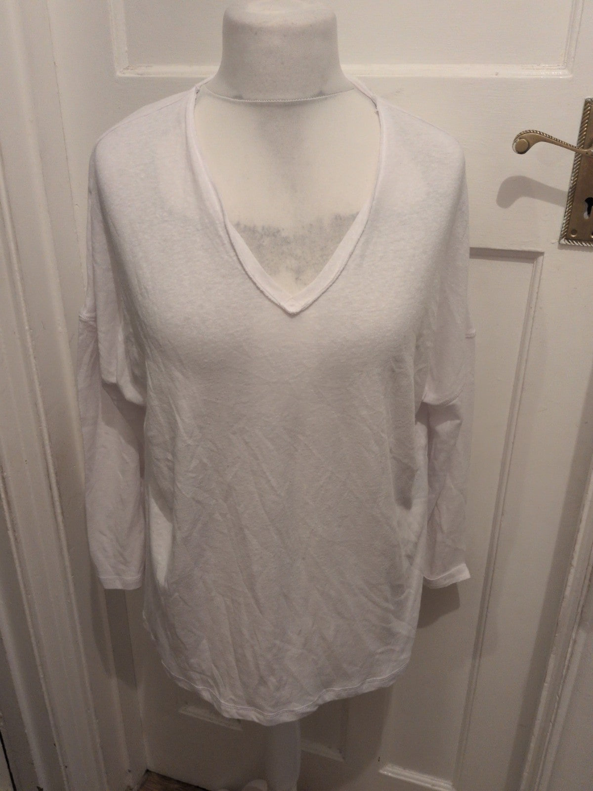 M&S Collection 14 White Long Sleeve Oversized T-shirt
