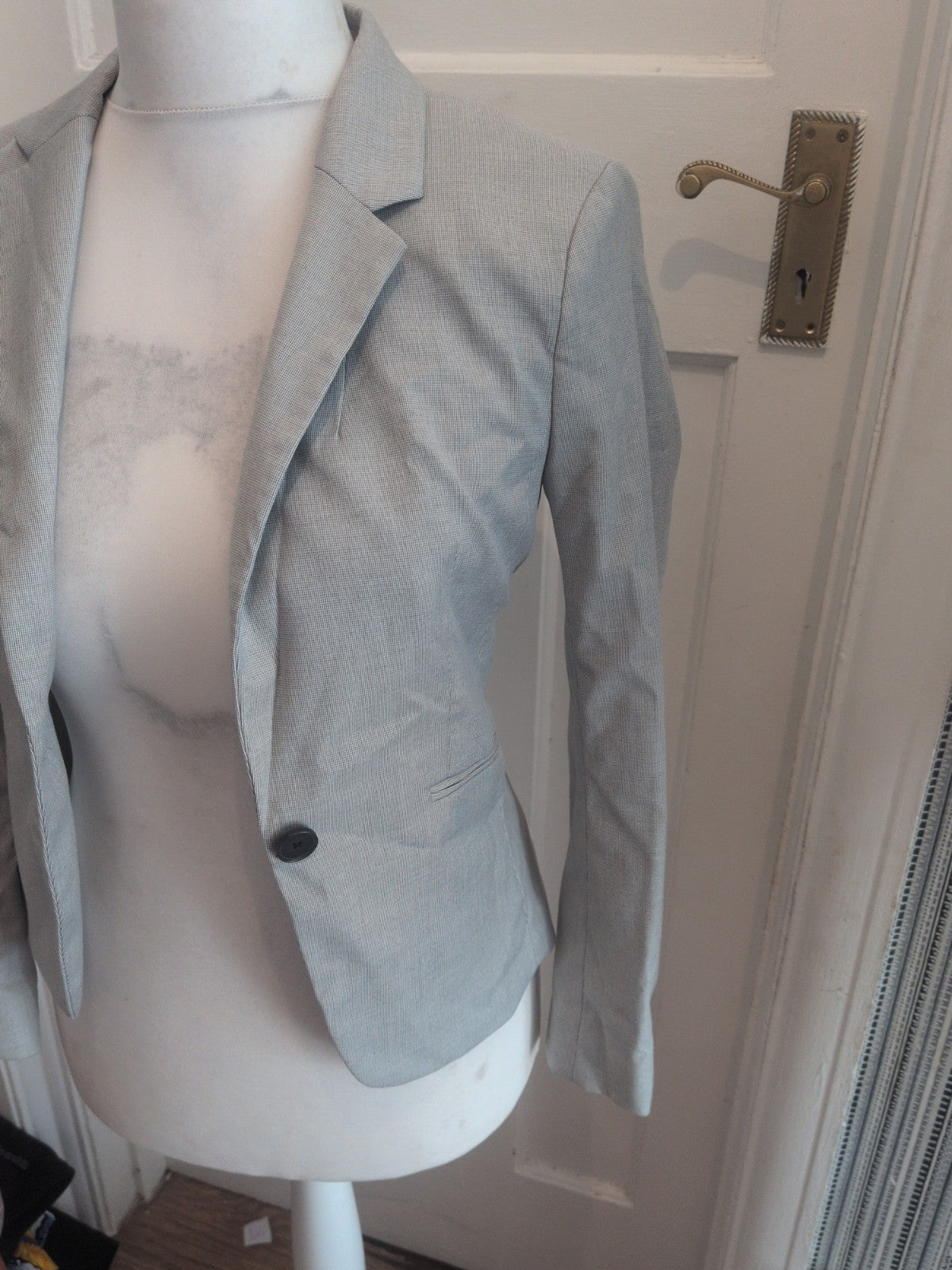 H&M 10 Grey Lined Padded Blazer