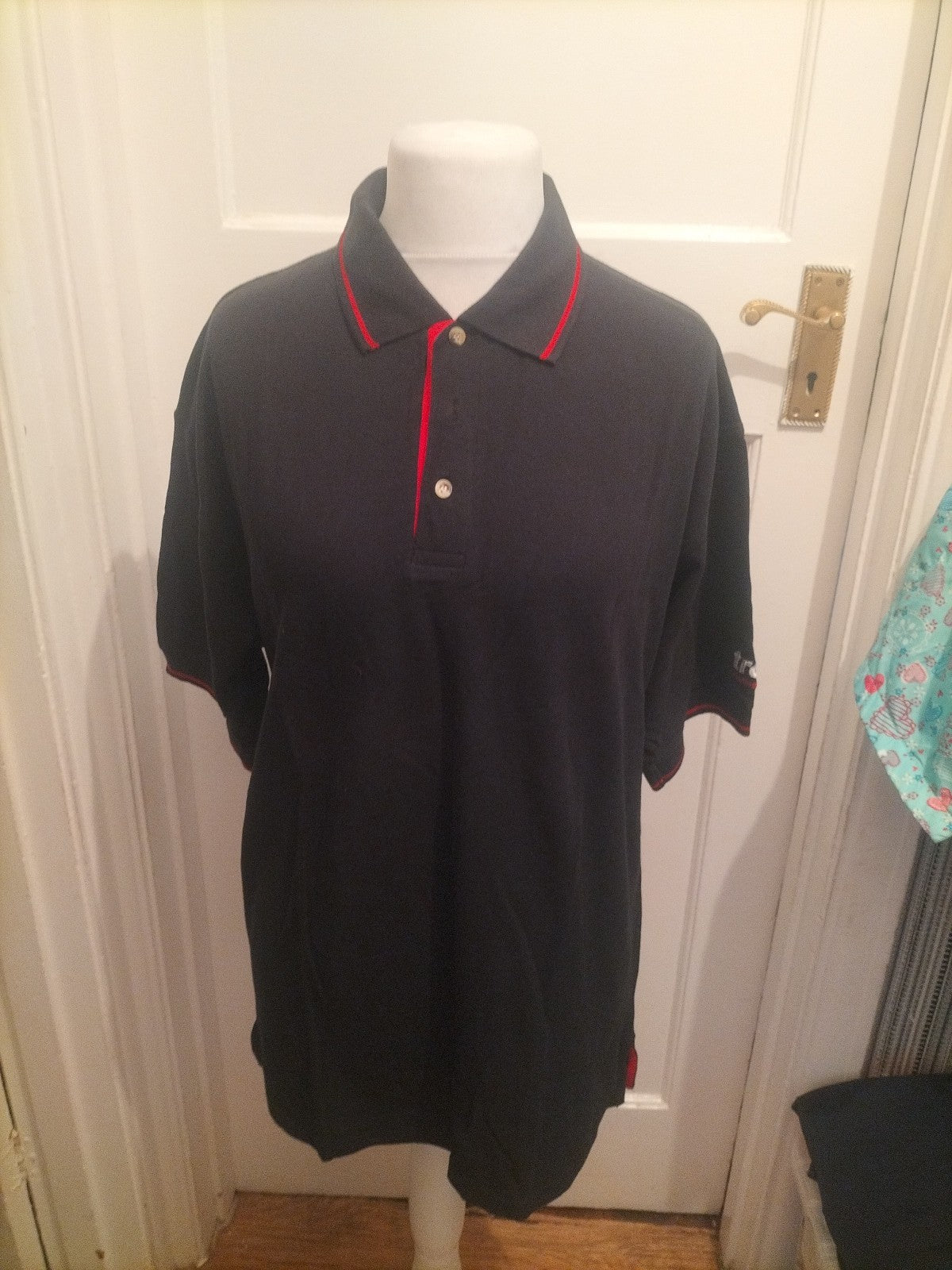 Kustom Kit Large Black With Red Trim Short Sleeve Polo