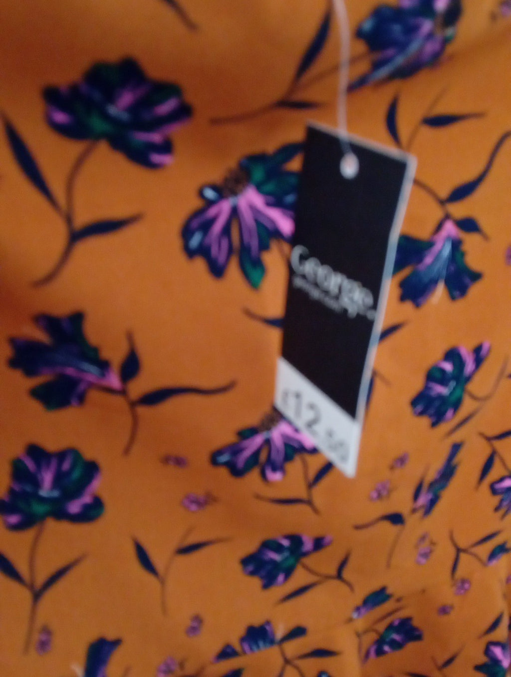 Ladies  Brand New Size 12 Floral Skirt Mustard