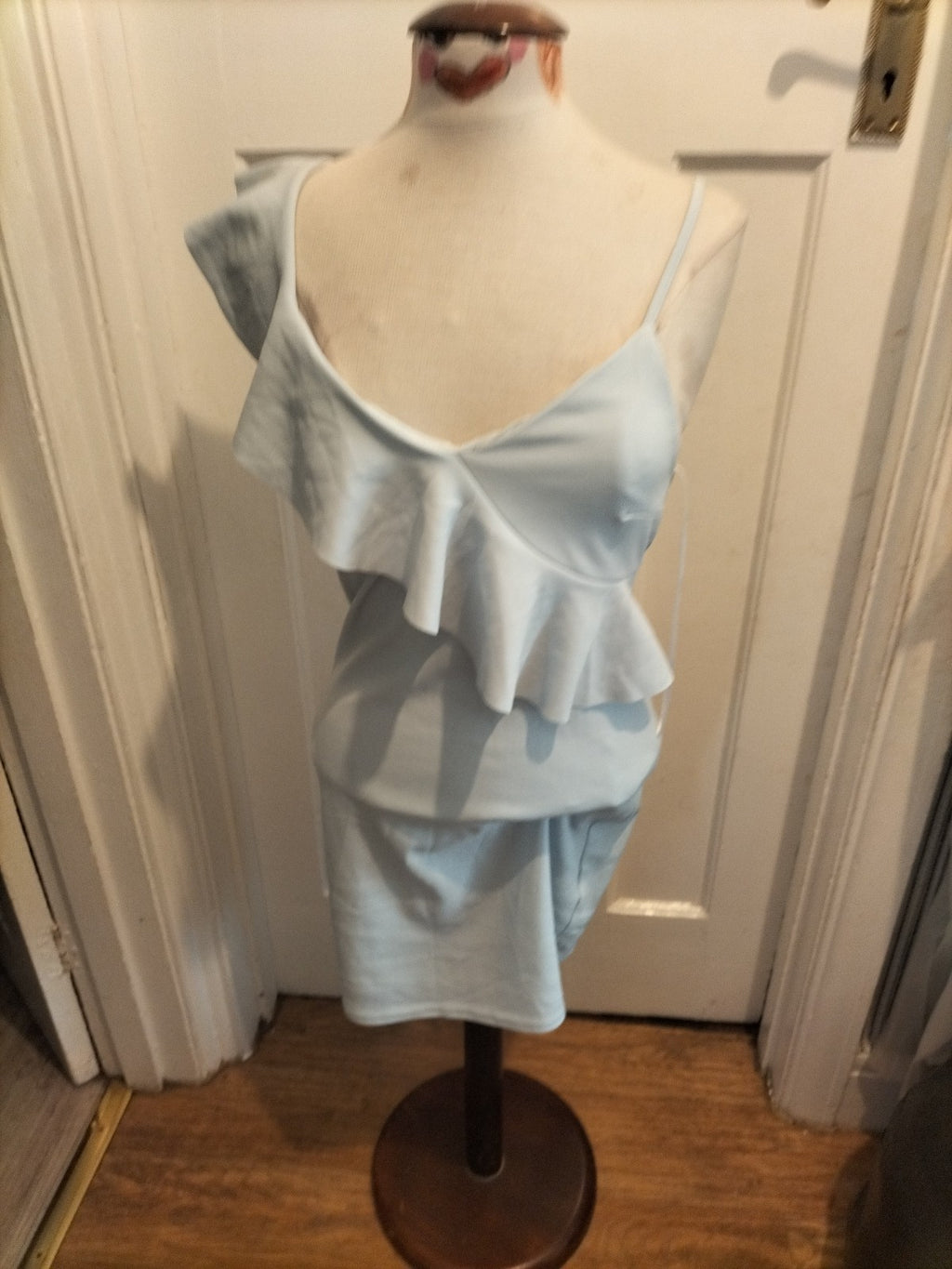 Ladies New Look Size 10 Pale Blue Sleeveless Short Dress