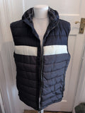 Easy XL Navy White And Grey Sleeveless Puffer Jacket
