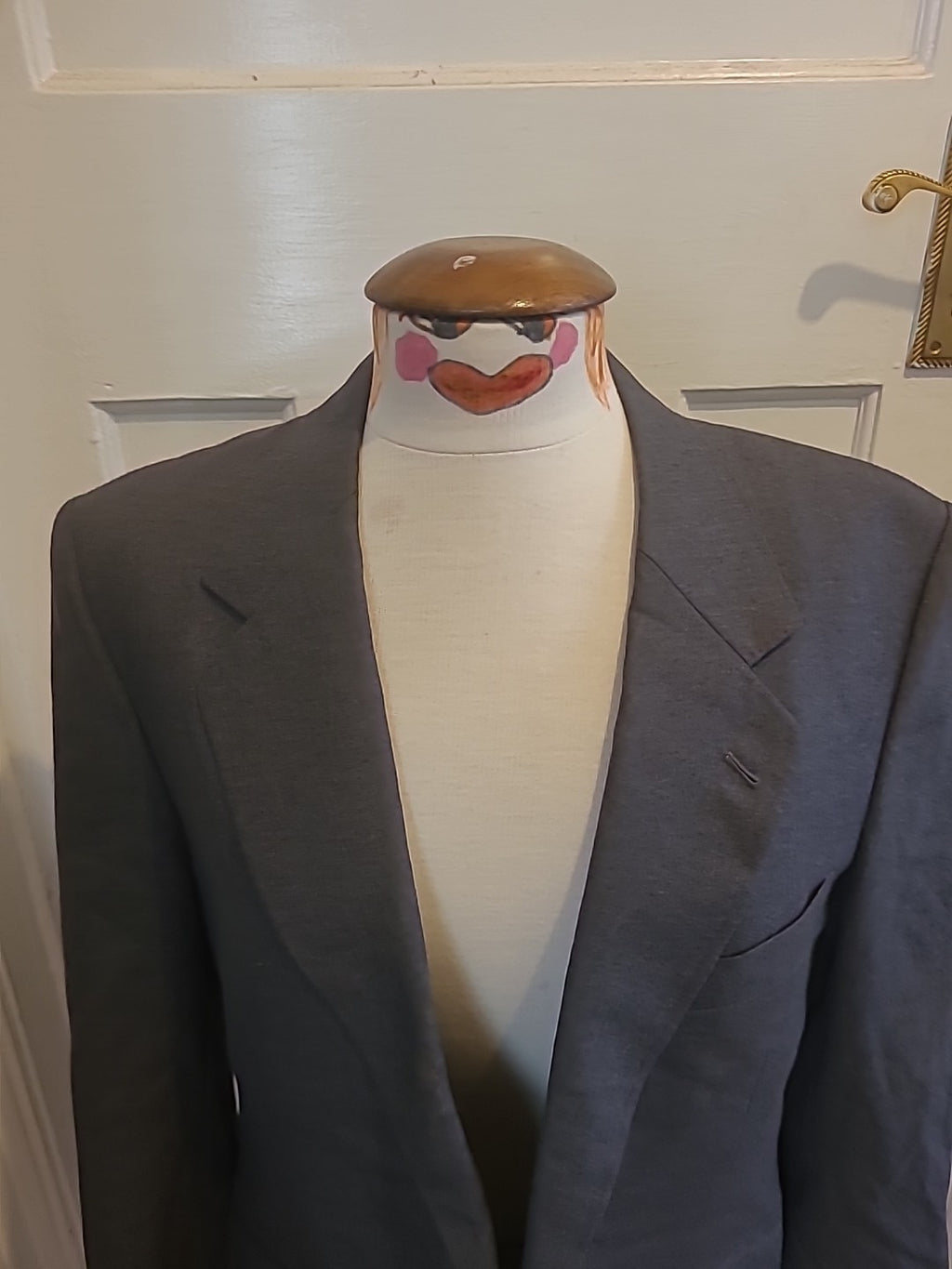 Mens Large Grey Padded Lined Formal Blazer