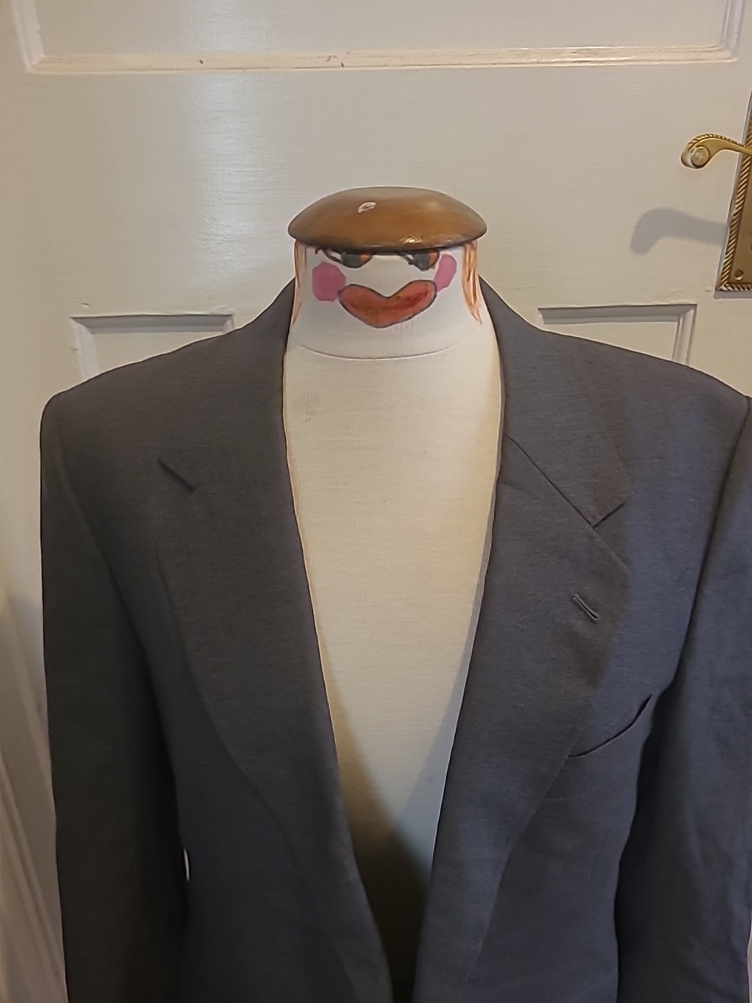 Mens Large Grey Padded Lined Formal Blazer