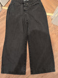 Ladies Next Size 16R Wide Leg High Rise Dark Grey Jeans