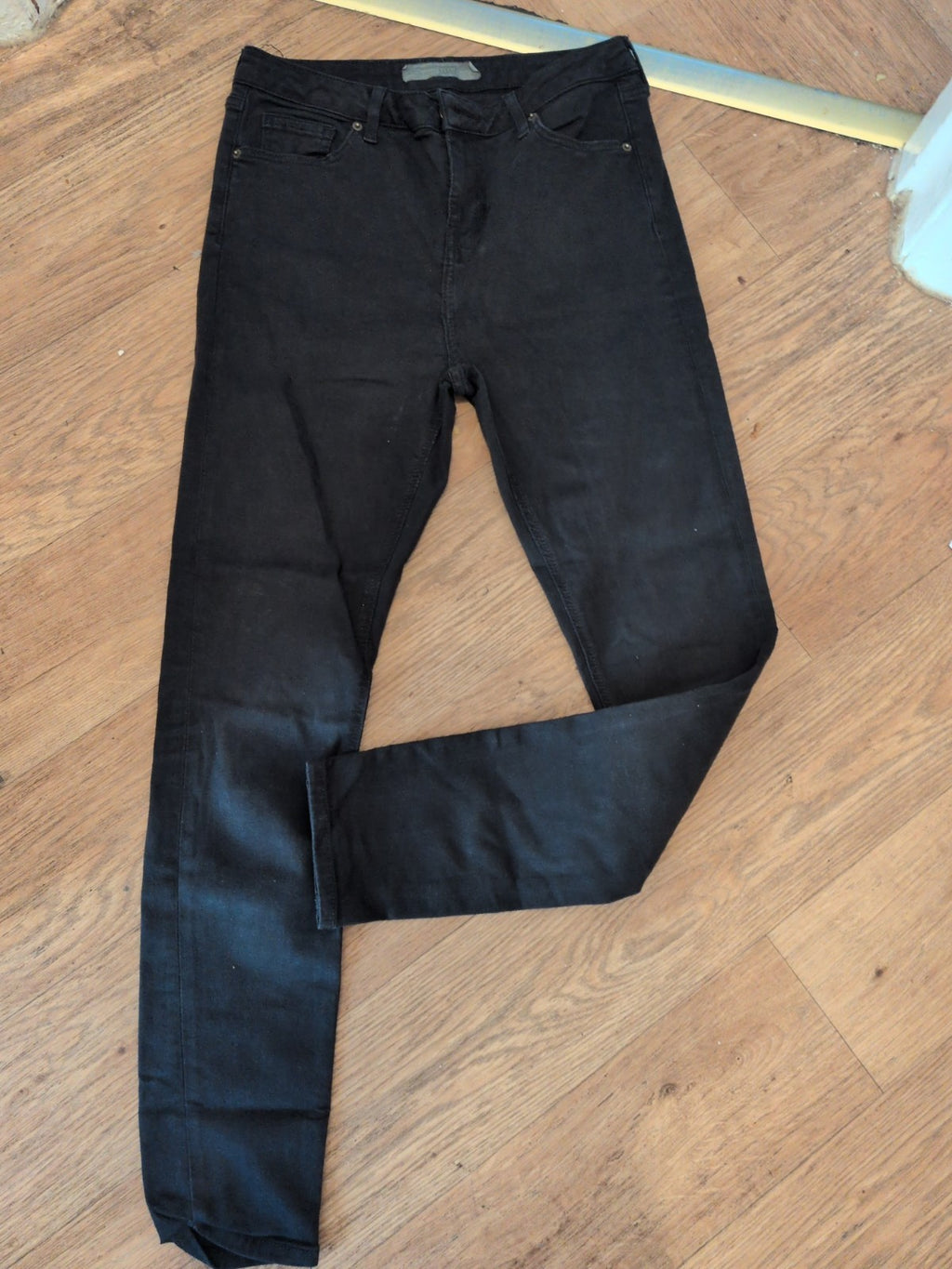 Ladies Topshop Size W30xl32 Black Skinny Jeans