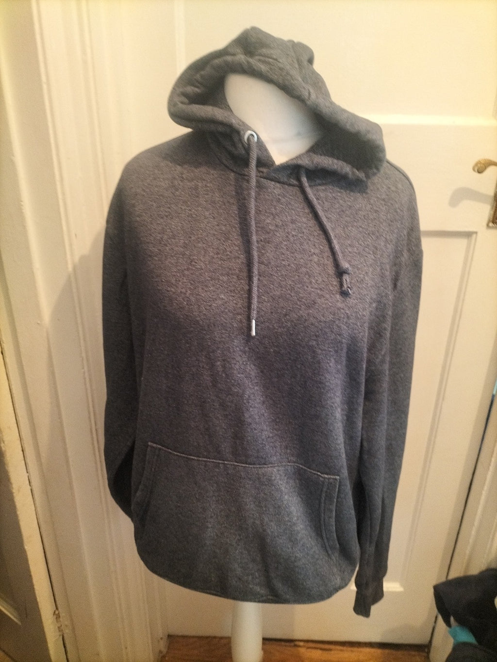 George Large Grey Navy Fleck Pullover Hoodie