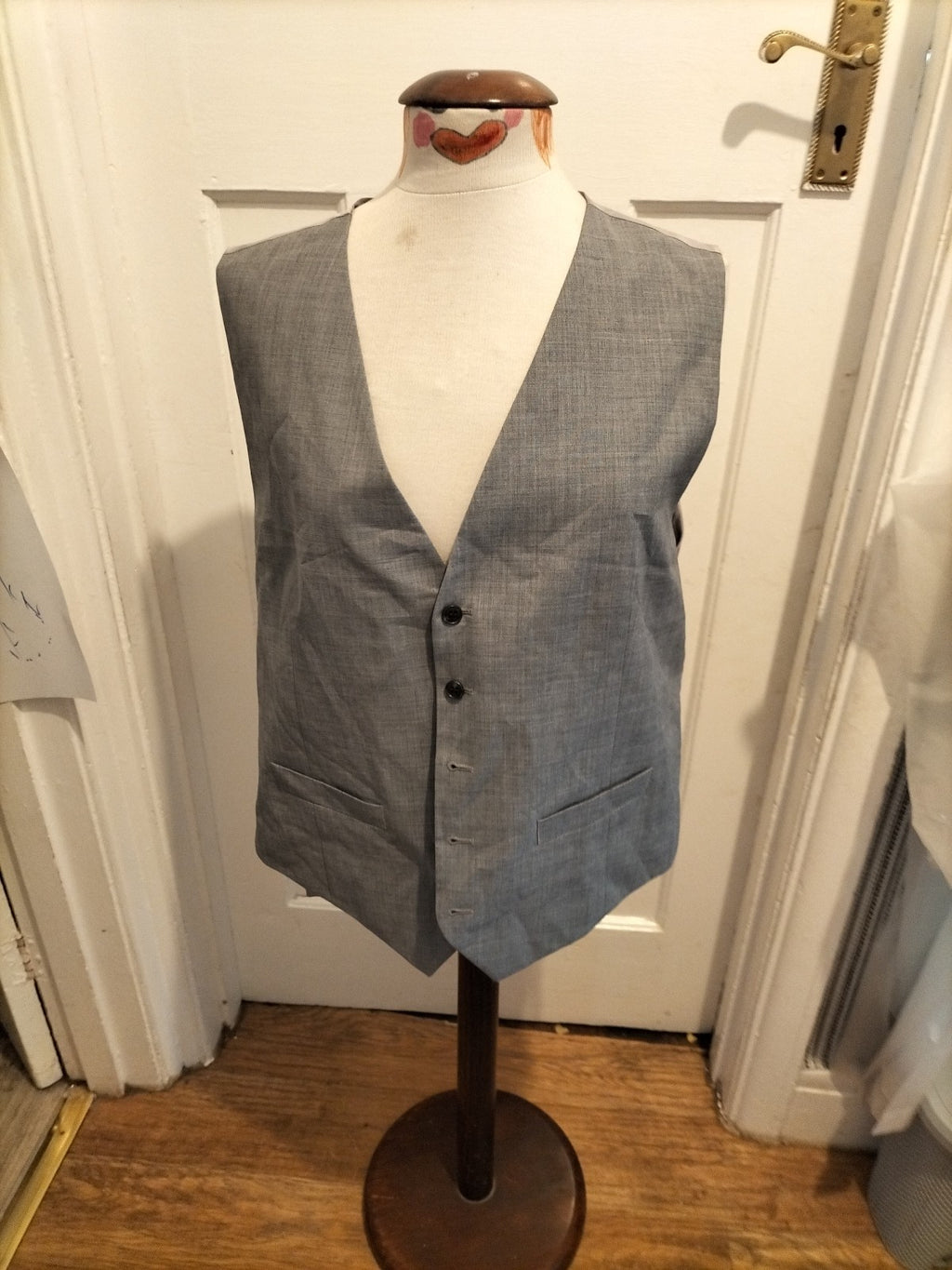 Mens Marks And Spencer Size Large Regular Fit Grey Waistcoat