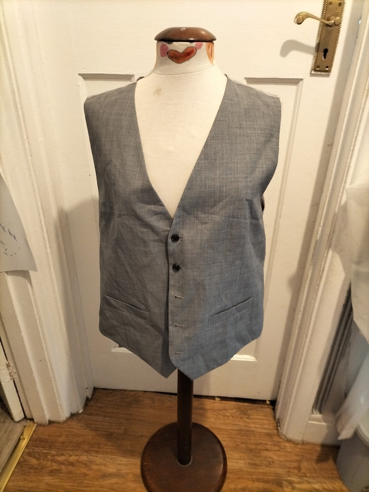 Mens Marks And Spencer Size Large Regular Fit Grey Waistcoat