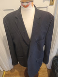 Mens George Size 44S Black Striped Lined Padded Suit Jacket