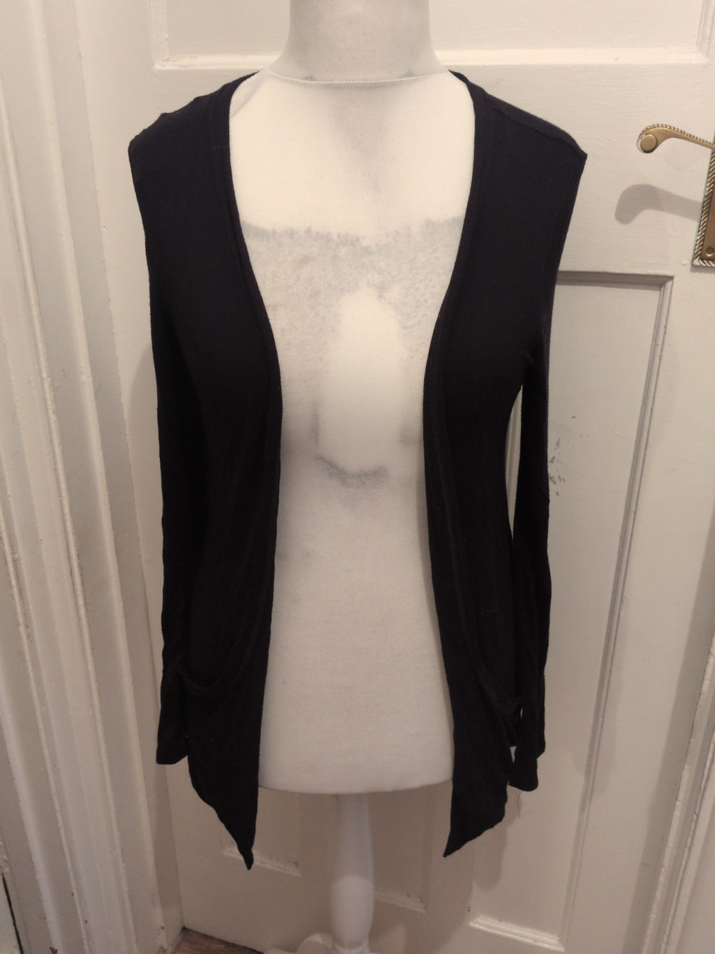 New Look 14 Black Long Sleeve Open Blouse