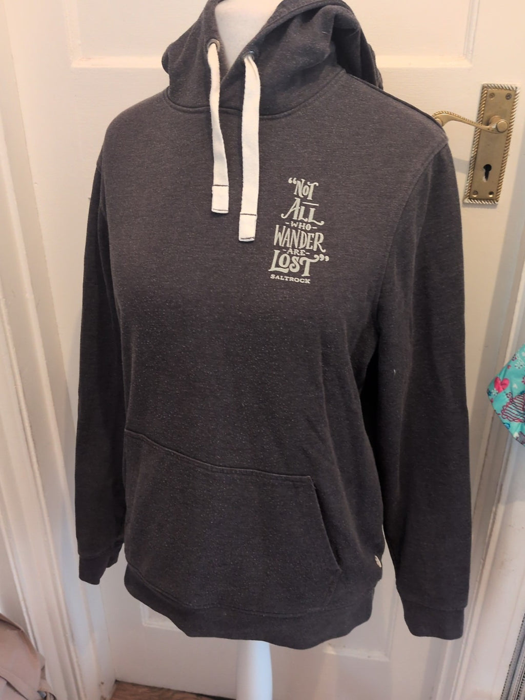 Saltrock Medium Grey Print Pullover Hoodie Bobbling