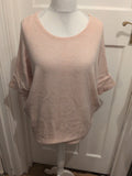 Apricot M/L Pink And White Stripe Half Sleeve Poncho Style Jumper