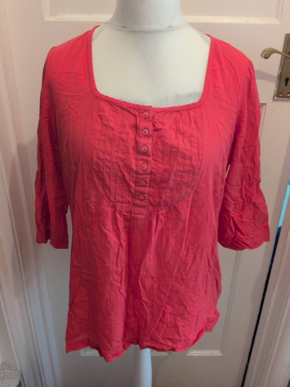 Casual&Co Medium Hot Pink Half Sleeve Lightweight Blouse
