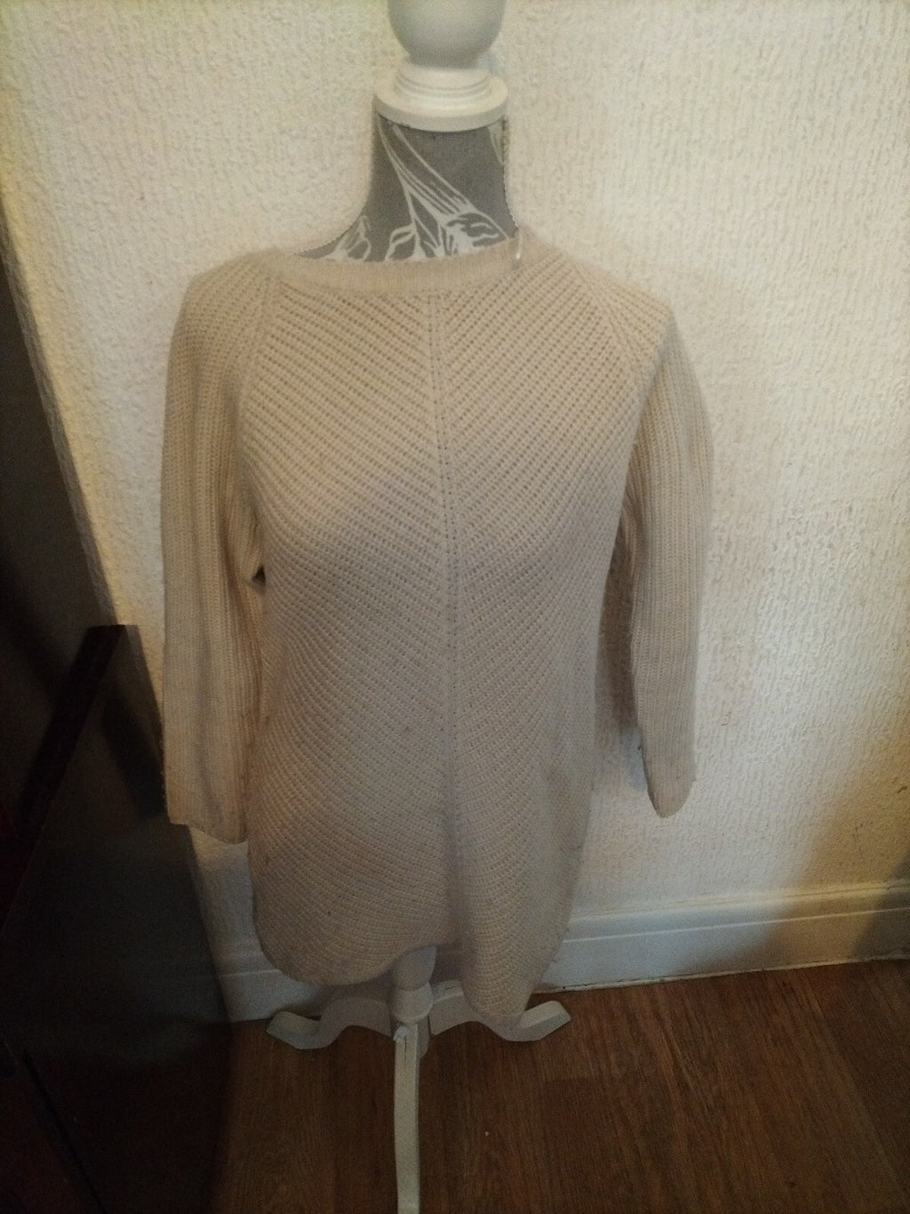 Ladies Peacocks Small Beige Pullover Jumper