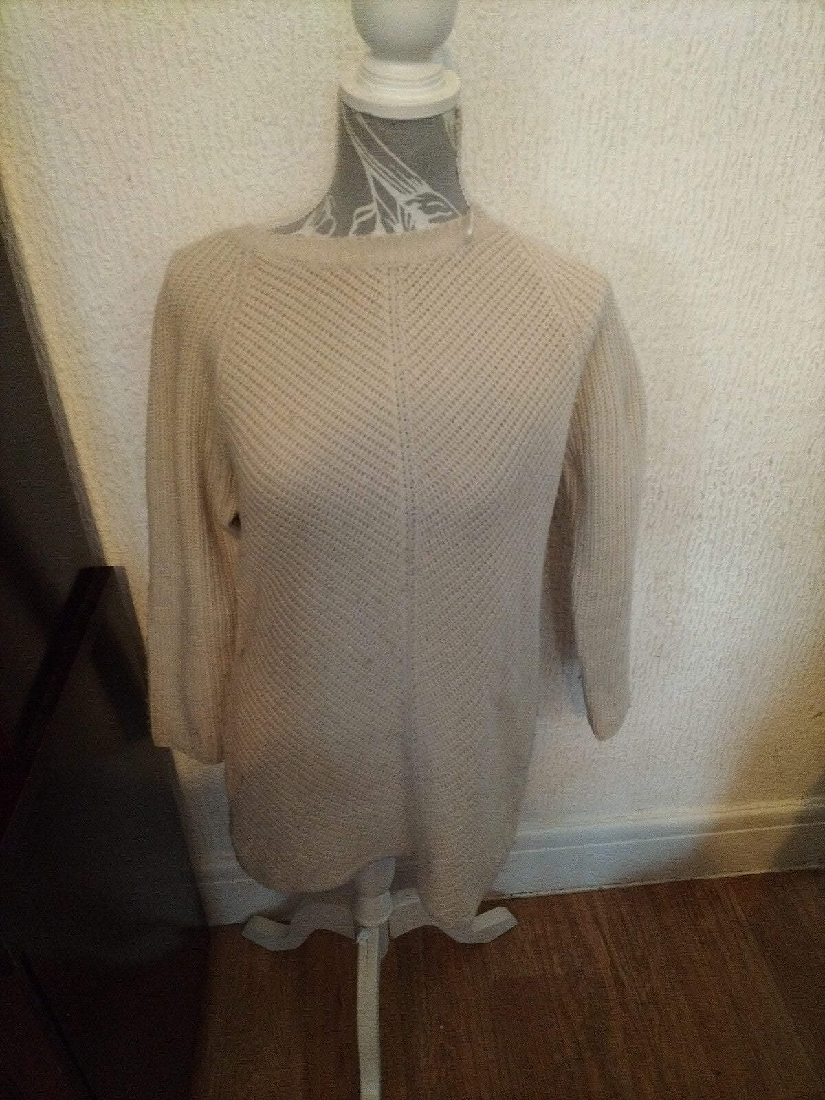 Ladies Peacocks Small Beige Pullover Jumper