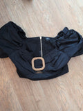 Ladies River Island Size 6 Black Short Sleeved Crop Top