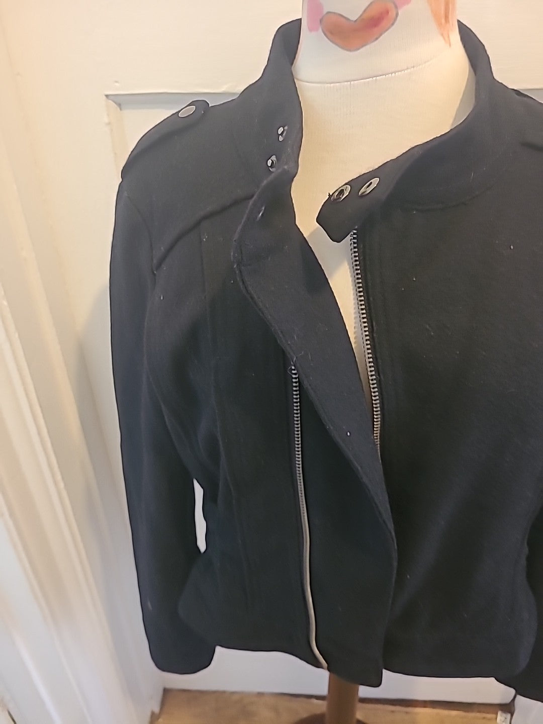 Ladies Red Herring Size 12 Black Lined Heavy Coat