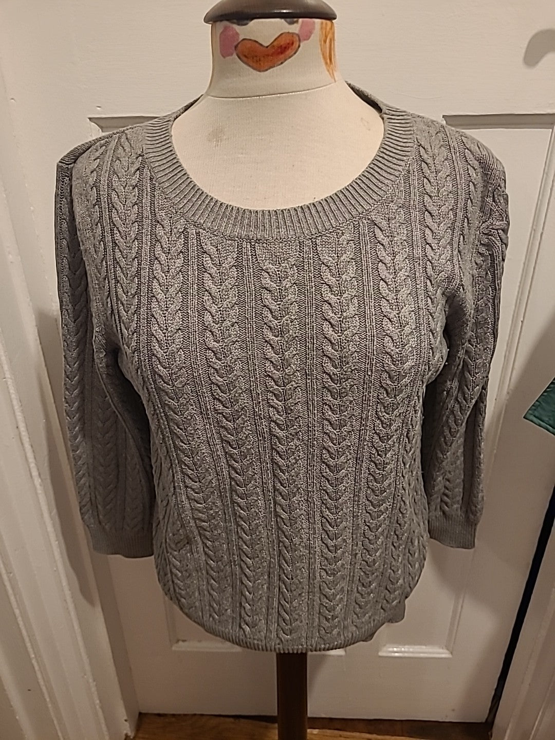 Mens H&M Basic Size Medium Grey Knit Pullover Jumper