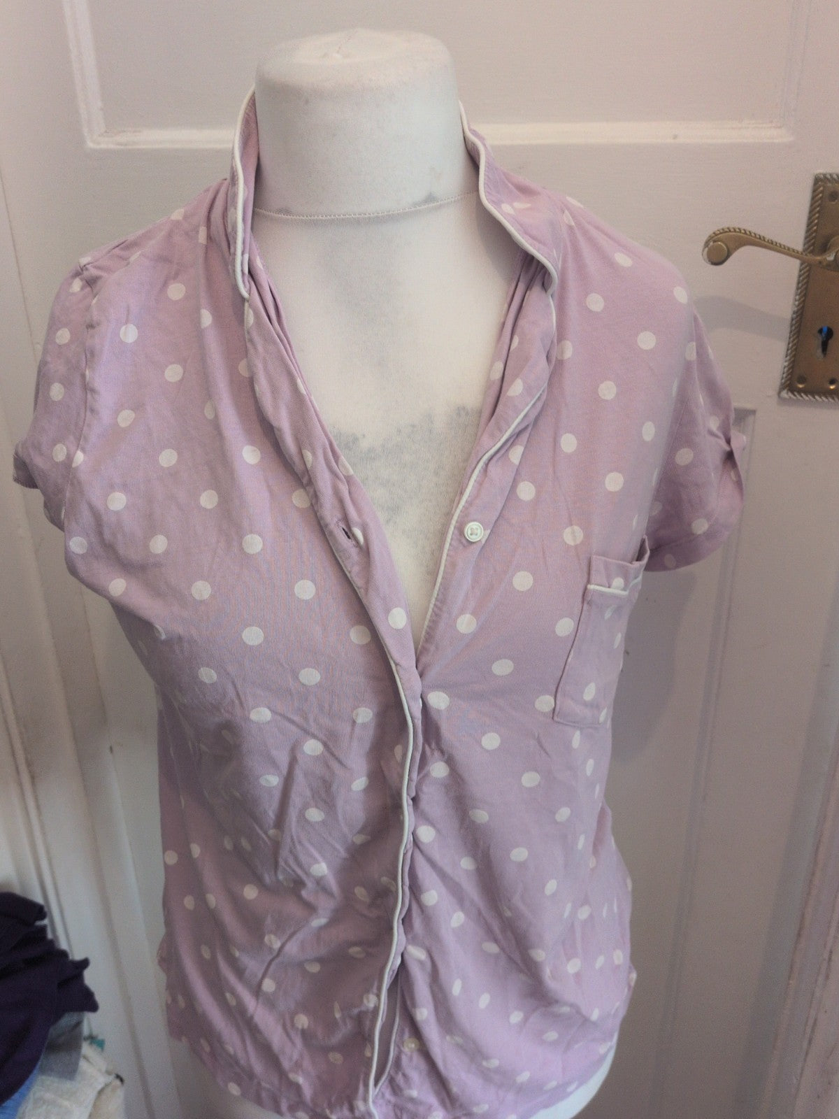 Tu 14 Purple Spot Short Sleeve Pyjama Top