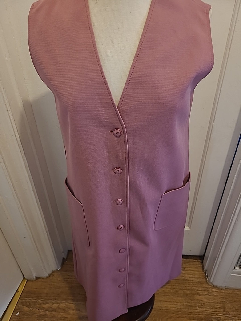 Ladies Buttie Knit Size 16 Pale Pink Sleeveless Dress Vintage