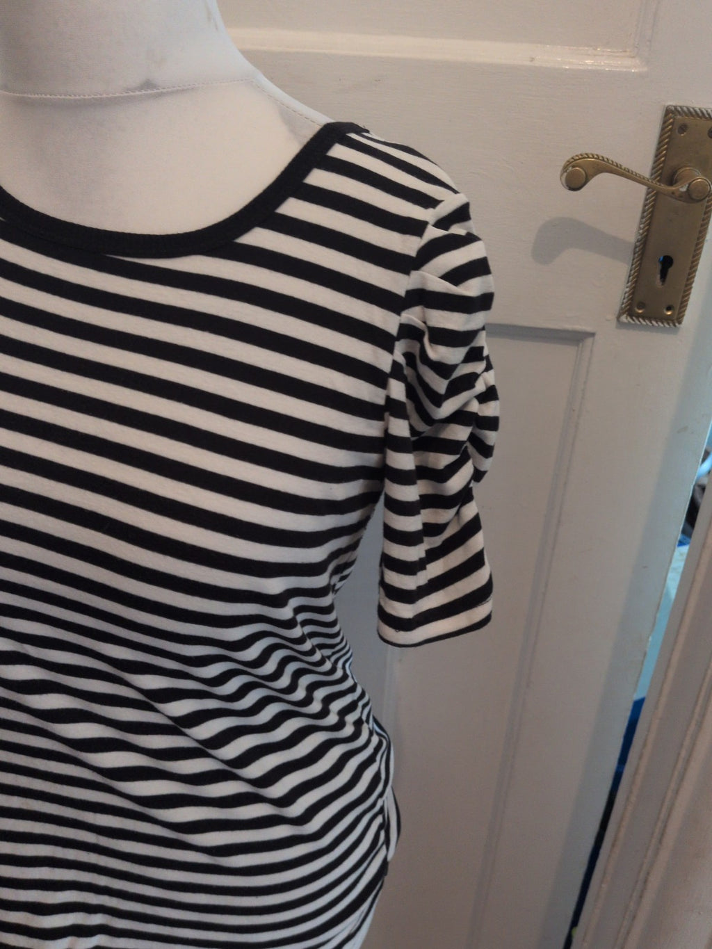 Evie Maternity 12 Navy Stripe Short Sleeve T-shirt