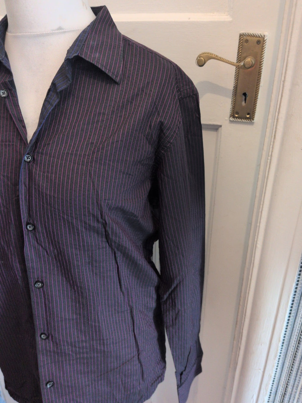 Ted Baker 4 Purple Stripe Long Sleeve Shirt