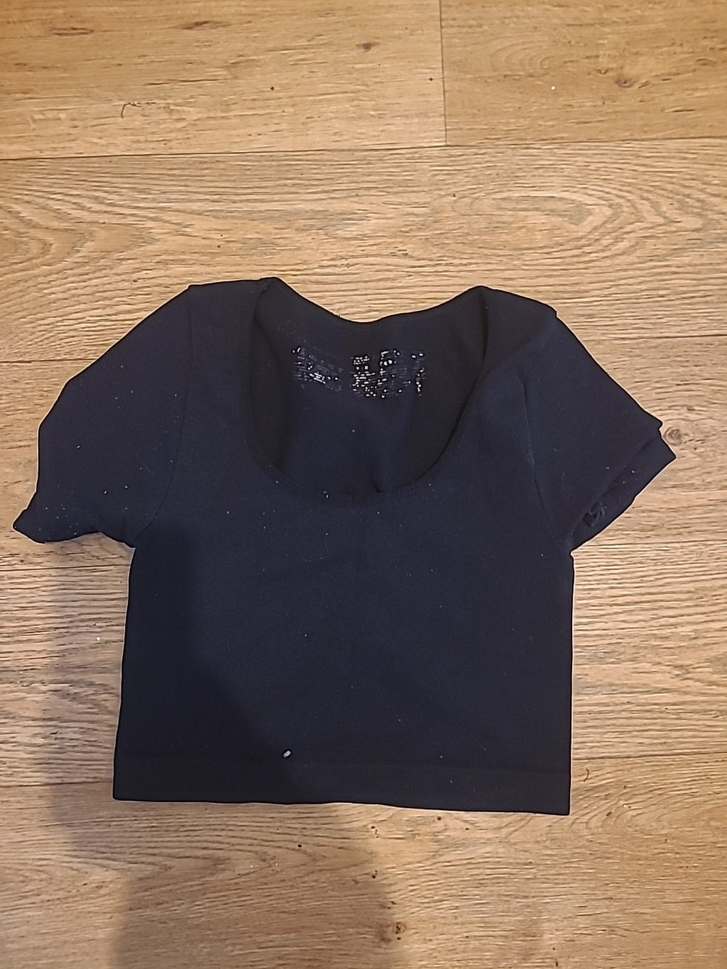 Ladies Size Small Black Short Sleeved Fitted Top