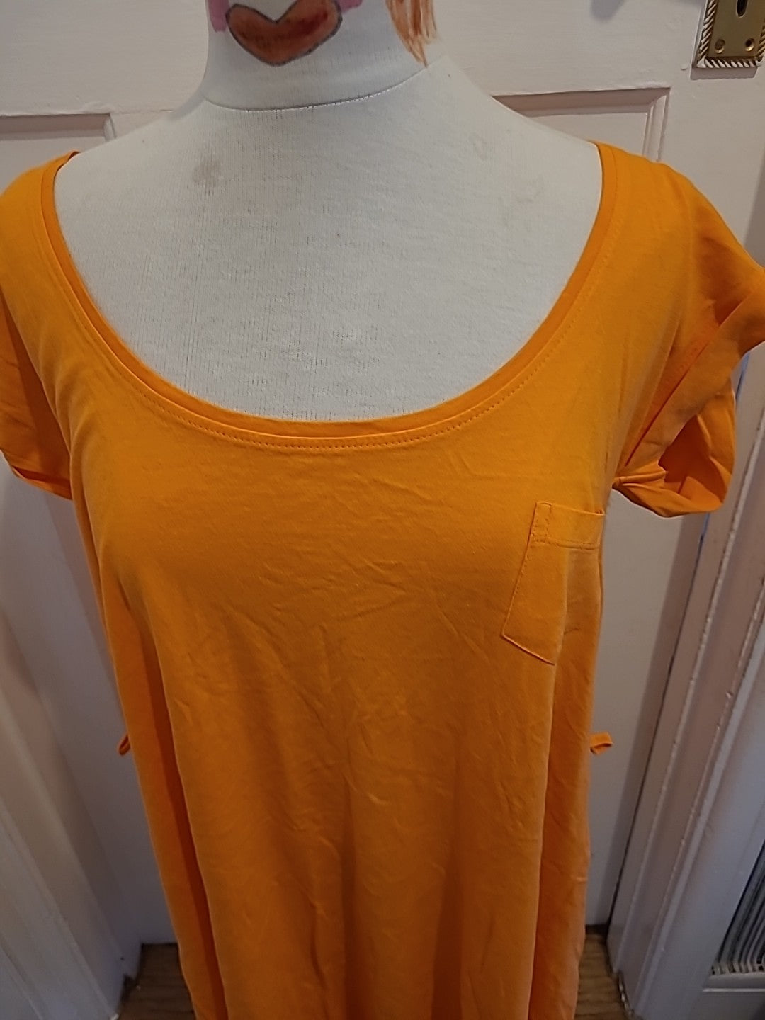 Ladies Store Twenty One Size 16 Orange Short Sleeved Midi Dress