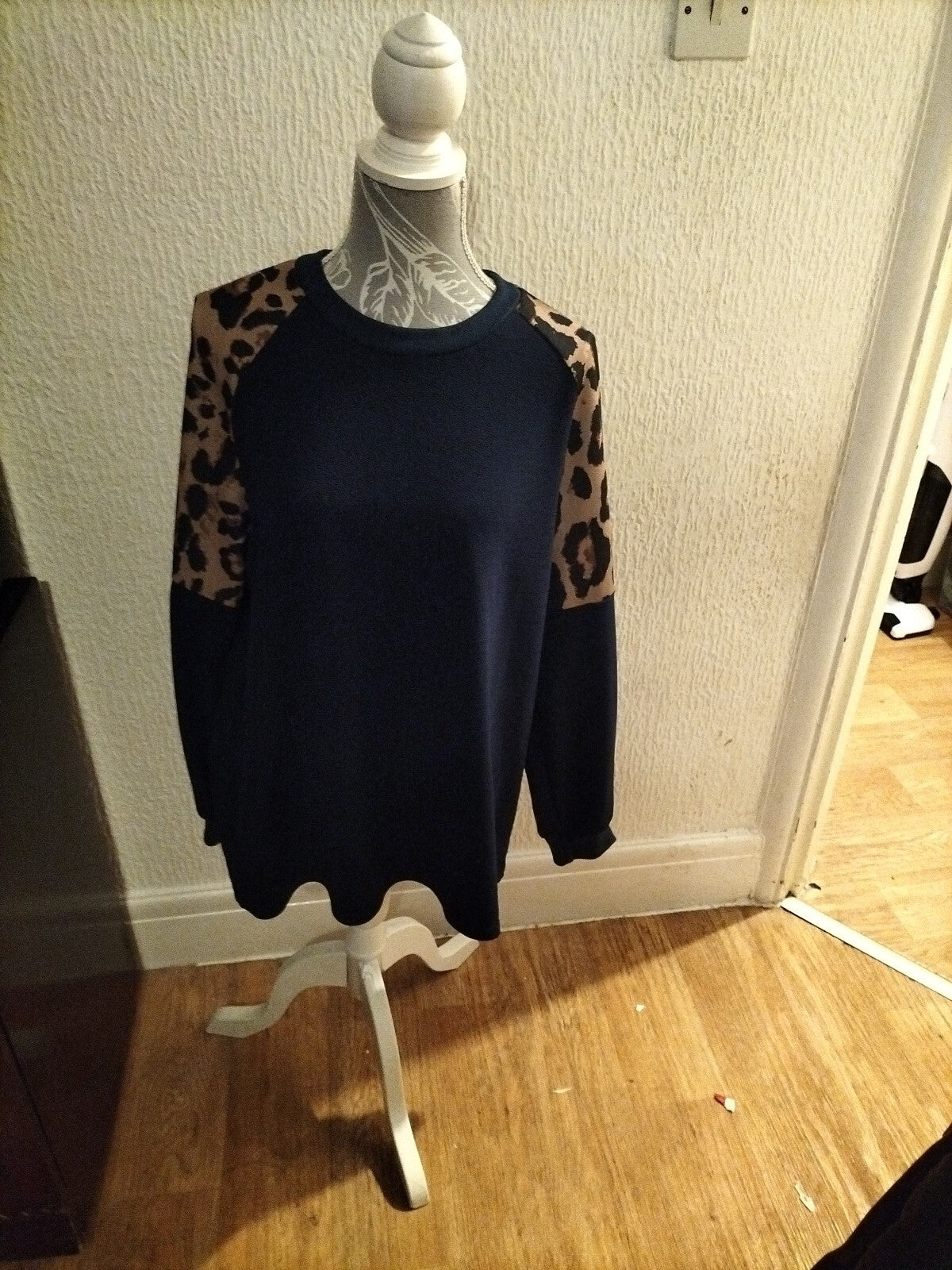 Ladies Shein Large Navy Blouse