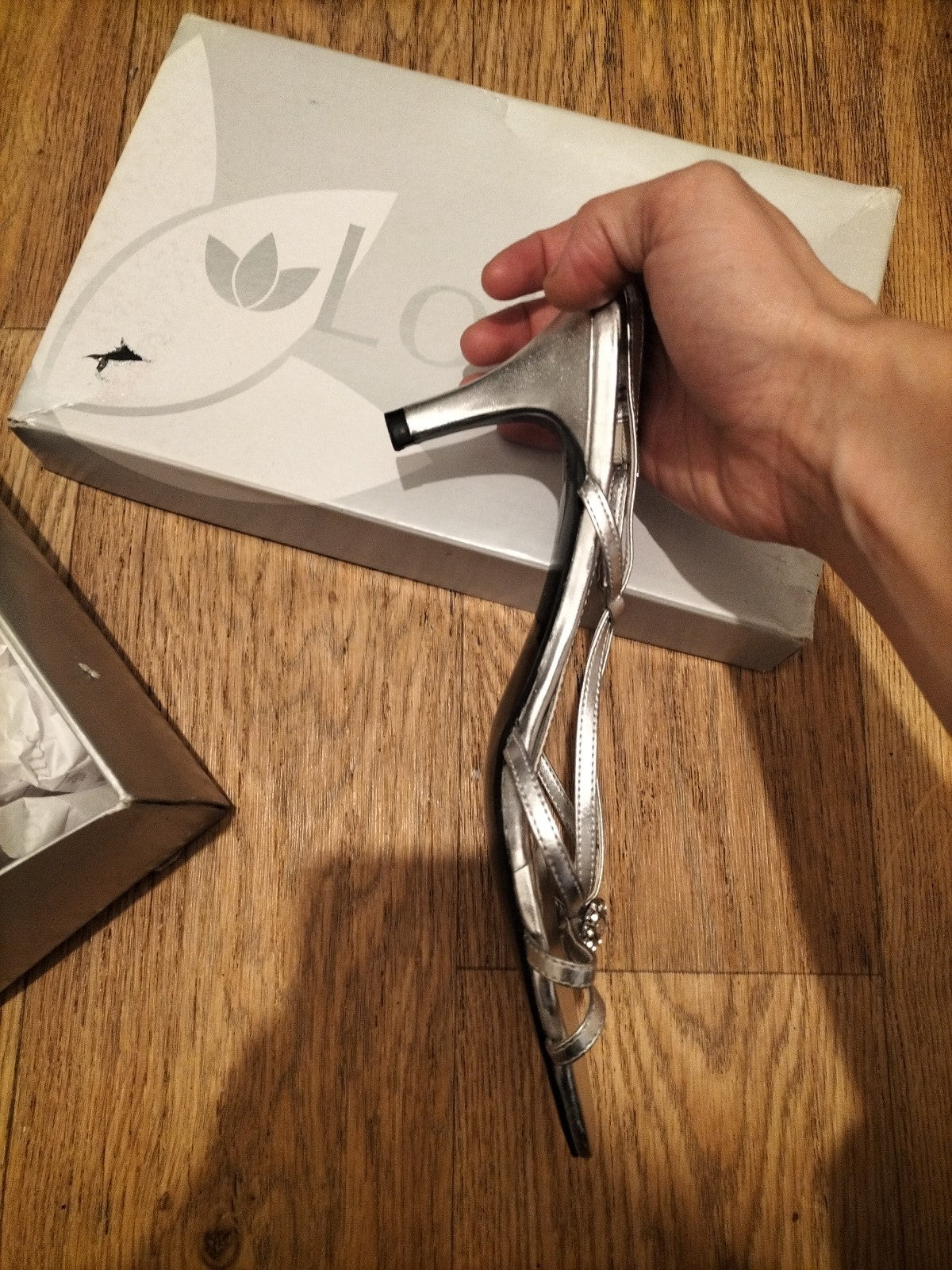 Brand New Ladies Lotus Size 6 Silver Heels