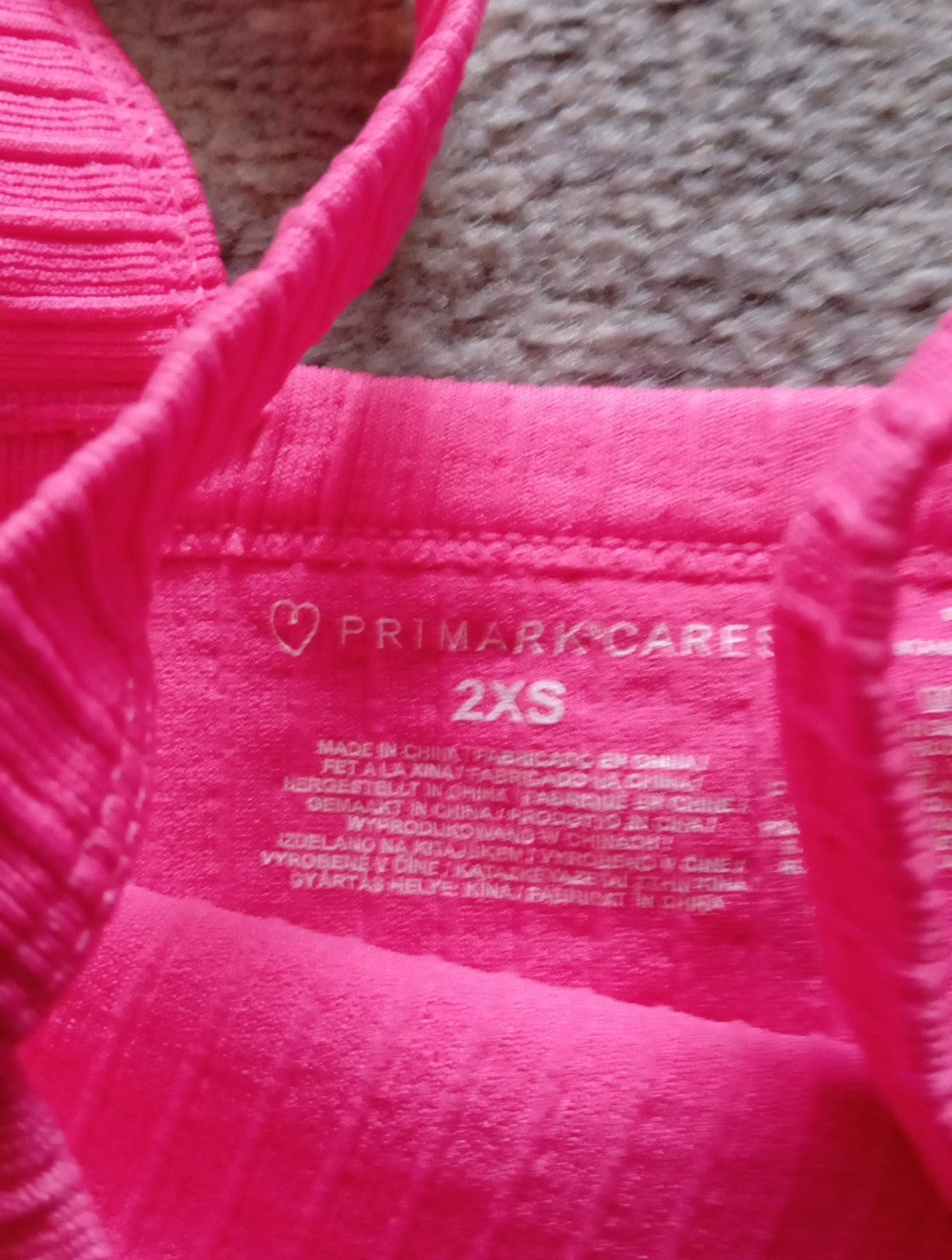 Ladies 2XS Pink Crop Top Primark