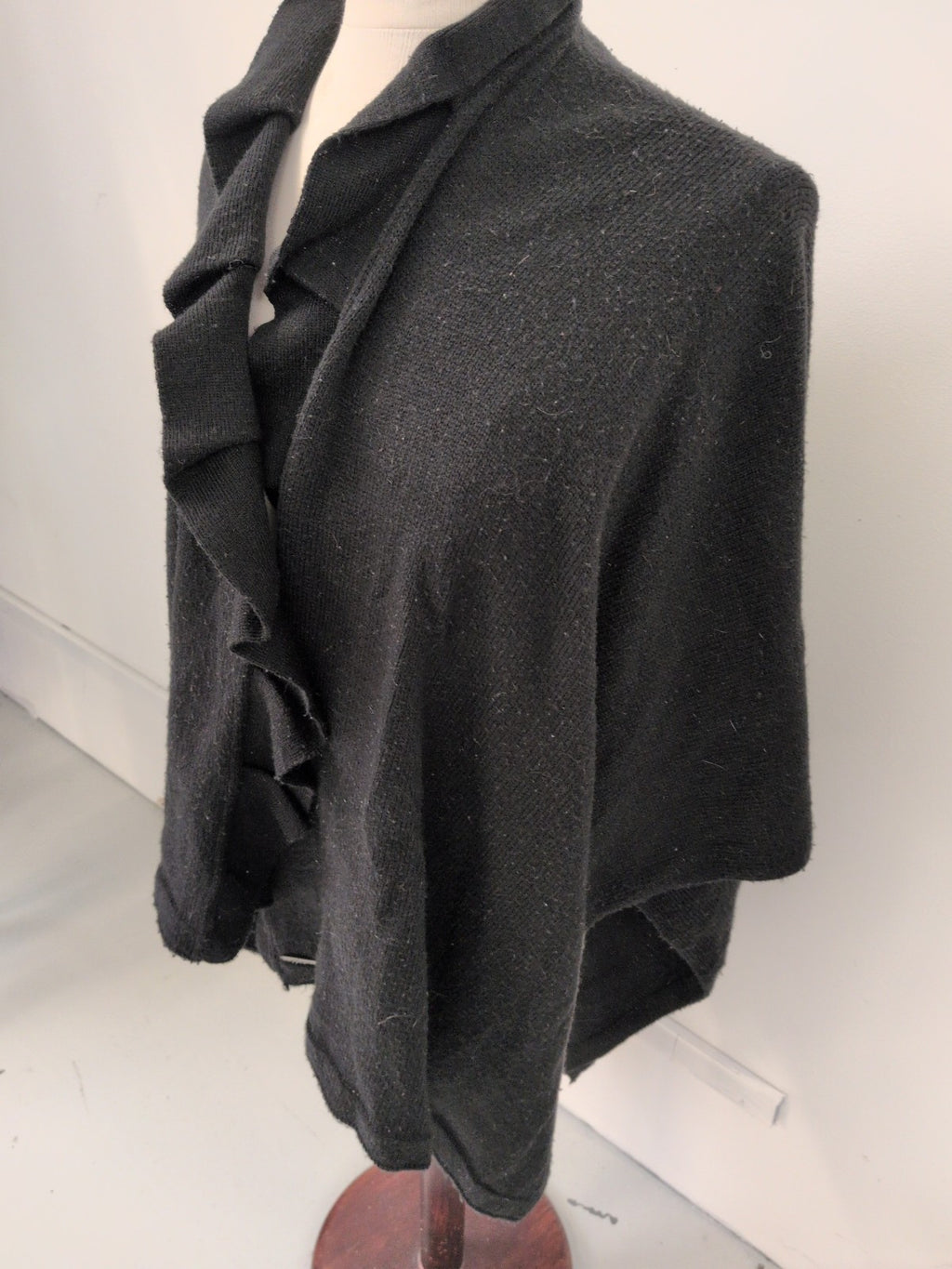 Lipsy Large Black Waterfall Cardigan Open
