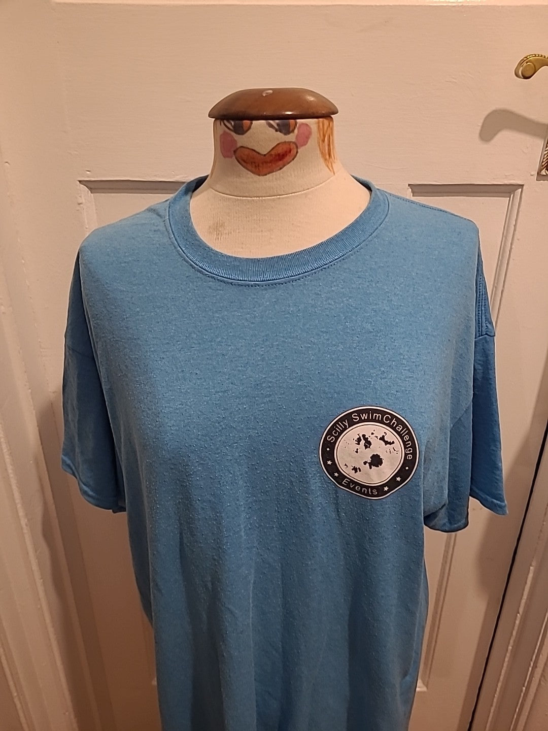 Mens Gildan Size XL Blue "Scilly Swim" Short Sleeve Tshirt