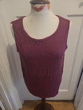 Ladies Encuentro Size Small Purple With Silver/Gold Detailed Sleeveless Tshirt