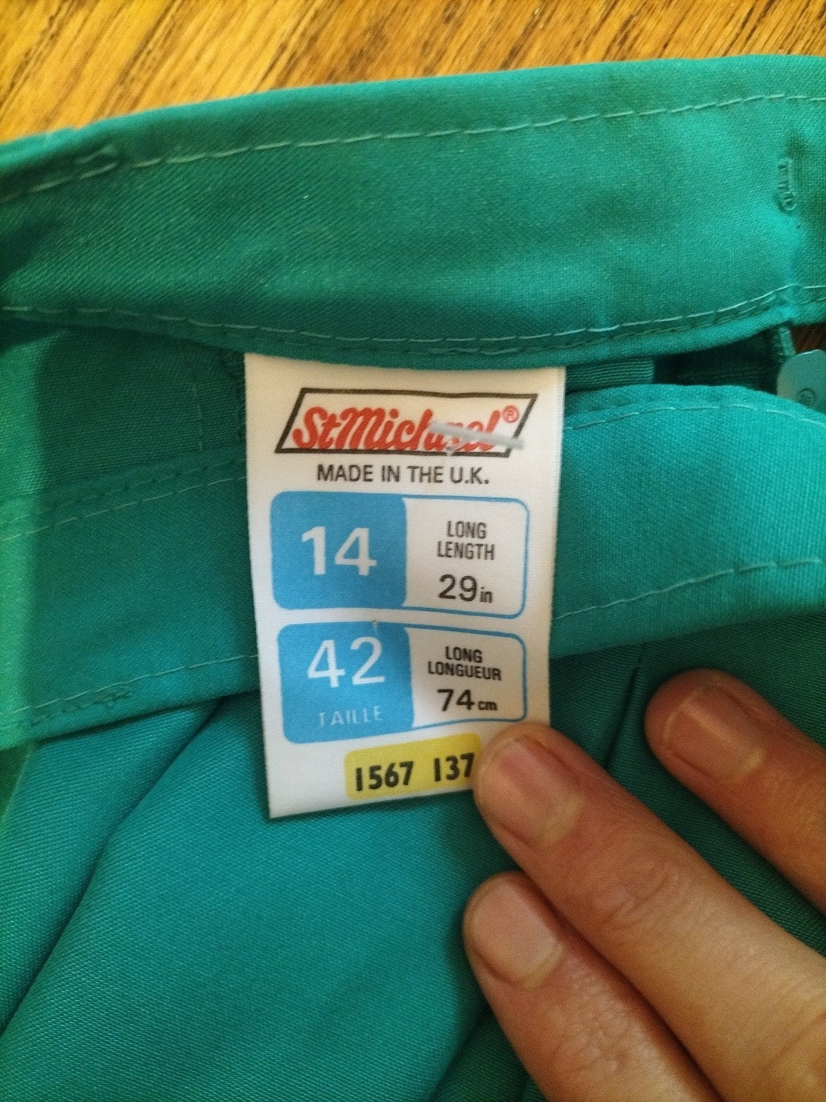 Ladies St Michael Size 14(Length 27") Bright Green Lined Skirt